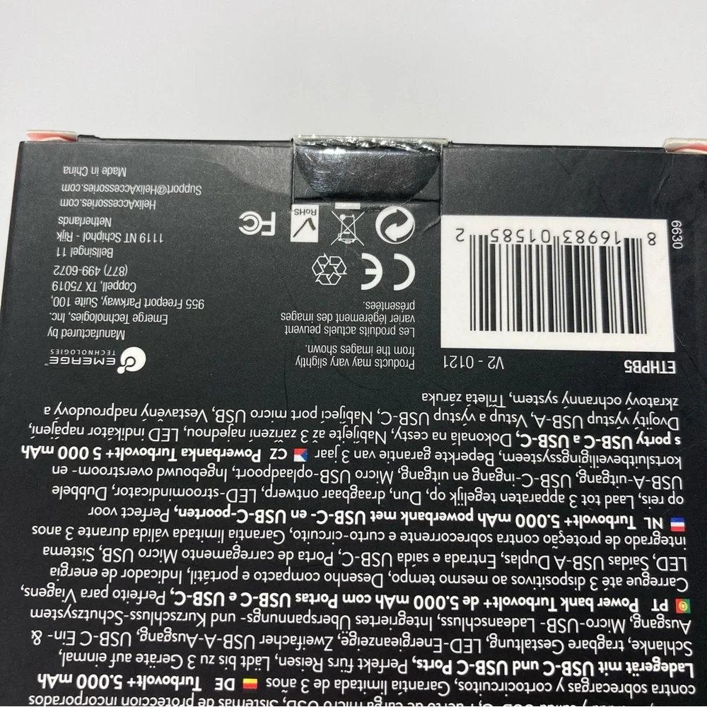 NWT Helix Power Bank 5,000 mAh with Dual USB-A Ports Black